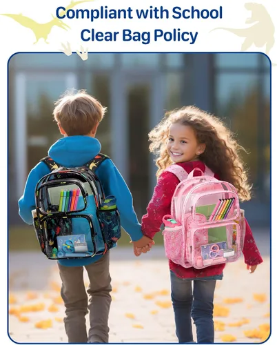 Vista 7 de Bagseri Bolsa de almuerzo para niños y mochila transparente para niños, bolsa de almuerzo aislada para niños y mochila para niños de 15 pulgadas
