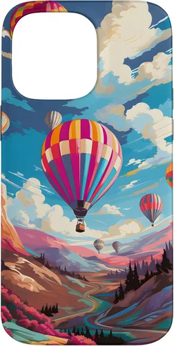 Vista 21 de Colorful Hot Air Balloons Pop Art Style Case for iPhone 17