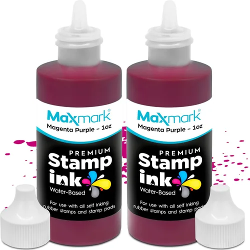 Vista 39 de MaxMark Premium - Tinta de recarga con punta de control en botella para sellos autoentintados, color negro - 1 onza