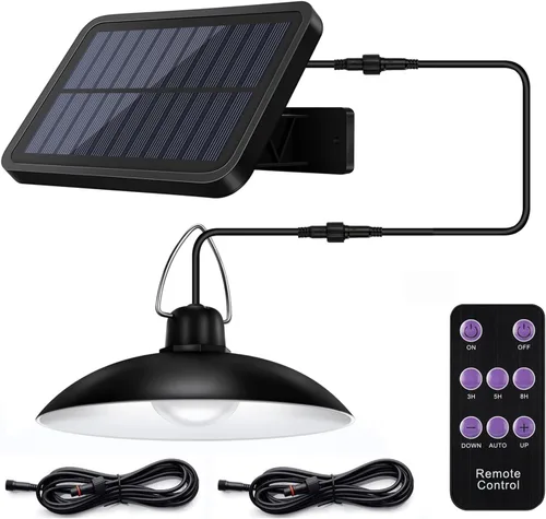 Vista 9 de ABZXT Luces solares colgantes mejoradas de doble bombilla, luces IP65 impermeables, lámpara automática del atardecer al amanecer con control remoto