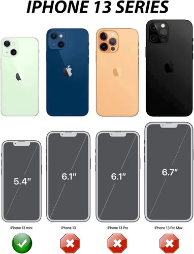 Vista 2 de Funda para iPhone 13 Mini (5.4 pulgadas) con 2 protectores de pantalla Resistente de cuerpo completo de grado militar protección contra caídas