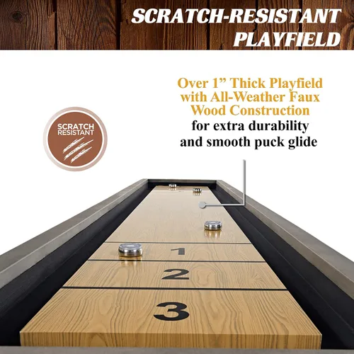 Vista 6 de Barrington Shuffleboard Multiple Styles, Classic Arcade Game Collection, Durable & Stylish Designs with Puck Sets, Perfect for Family Game Rooms