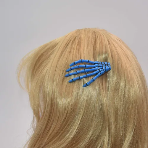 Vista 7 de 8 pinzas para el cabello con forma de hueso de mano de color mixto, pinzas para el cabello con forma de hueso de 3 pulgadas de largo, accesorios