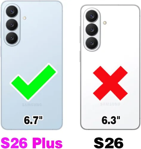 Vista 2 de Asuwish Funda de teléfono para Samsung Galaxy S26 Plus S26+ 5G con protector de pantalla de vidrio templado y tarjetero con soporte para tarjetero