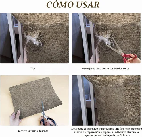 Vista 5 de Parches de reparación de lino grueso, parches de tela de lino autoadhesivos, tamaño extra de 8 x 11 pulgadas, multicolor, se pueden utilizar