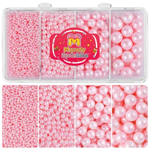 Vista 23 de Perlas comestibles para la decoración de pasteles, chispas de perlas negras Oro blanco plata negro