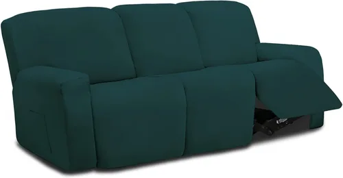 Vista 23 de Easy-Going - Funda elástica de microfibra para sofá reclinable seccional, suave vellón ajustable a tu sofá de 2 cuerpos, lavable, protector