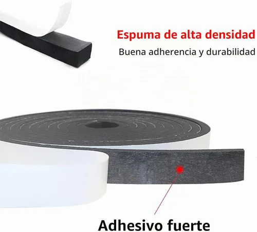 Vista 3 de Cinta aislante de espuma autoadhesiva, burletes de 1 x 1/8 pulgadas x 5 metros para puertas y ventanas, sello de puerta a prueba de sonido