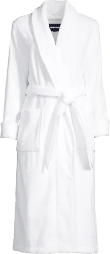 Vista 3 de Lands' End Bata de baño larga de rizo de algodón para mujer