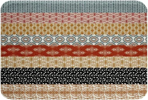 Vista 10 de Tapetes de baño bohemios a rayas para baño, 16 x 24 pulgadas, alfombras de baño bohemias para niños y niñas, decoración folclórica floral exótica
