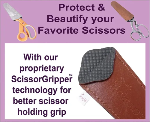 Vista 3 de Fundas protectoras para tijeras de diseño, para pequeñas tijeras de bordado, color verde mar, #SS-7