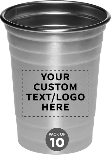 Vista 9 de Vasos de cerveza de acero inoxidable personalizados de 16 onzas, juego de 10/50/100, paquete personalizado a granel, perfecto para fiestas