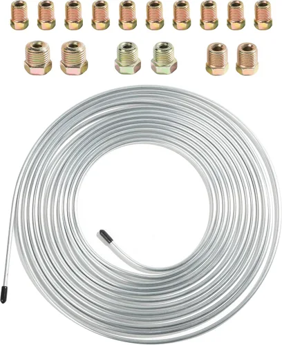 Vista 7 de ESEWALAS Kit de tubería de freno flexible, línea de freno de níquel de cobre de 25 pies de 3/16 pulgadas con 16 accesorios, bobina de tubo de línea