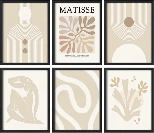 Vista 101 de Juego de galería de collage enmarcado para pared, diseño de plantas de flores de William Morris, ilustraciones de naturaleza silvestre, moderno