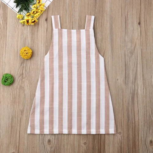 Vista 3 de Mono de verano para niñas pequeñas, sin mangas, de una sola pieza, con tiras, vestido casual