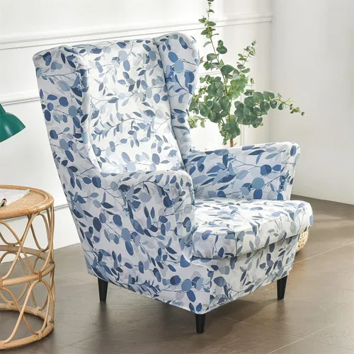 Vista 145 de Eco-Ancheng Funda para silla Wingback, 2 piezas, respaldo de ala, fundas de elastano para sillón con respaldo de ala, fundas para sillón con parte