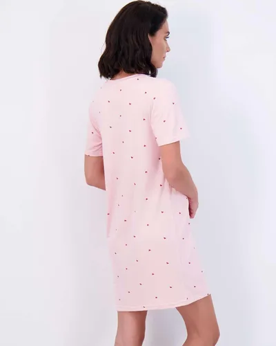 Vista 4 de Real Essentials - Paquete de 3 Camisón de manga corta suave con bolsillo para mujer (disponible en tallas extragrandes)