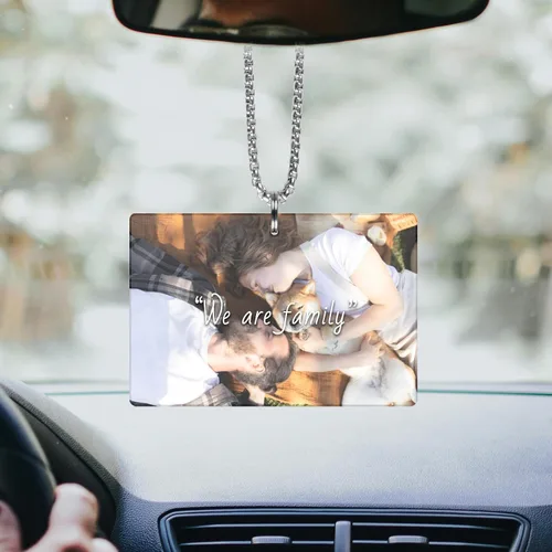 Vista 2 de Accesorios personalizados para colgar fotos en el espejo retrovisor del automóvil, decoración personalizada para colgar en el automóvil, decoración