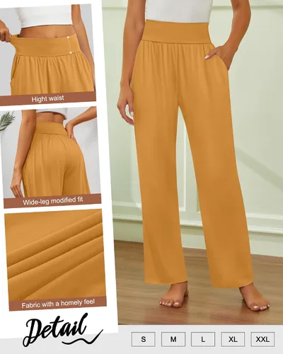 Vista 194 de Neer - Conjunto de 3 pantalones de yoga de pierna ancha para mujer - Pantalones deportivos cómodos, holgados, de cintura alta y casuales