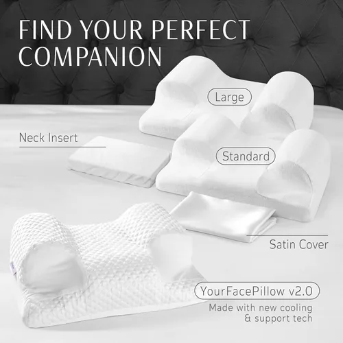 Vista 8 de Your Face Pillow - Almohada para dormir de espalda, almohada de belleza para dormir de espalda, almohada cervical de espuma viscoelástica