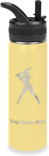 Vista 22 de LaserGram Botella de agua personalizada de 32 onzas, jugador de softbol Regalo grabado para jugadores de sóftbol, acero inoxidable aislado al vacío