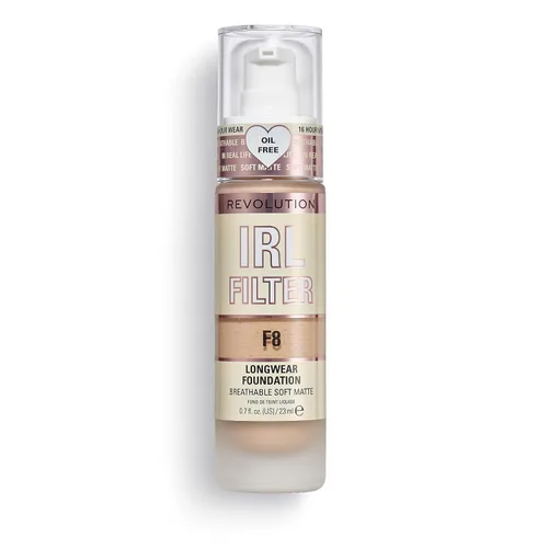 Vista 12 de Revolution IRL Filter Longwear Foundation, F7 Fórmula suave y transpirable, cobertura media a completa, acabado mate, vegano y libre de crueldad