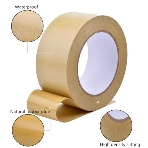 Vista 2 de Rollos de Cinta Autoadhesiva para Respaldo de Marco de Imagen Kraft Marrón 2'' de Ancho x 55 Yardas