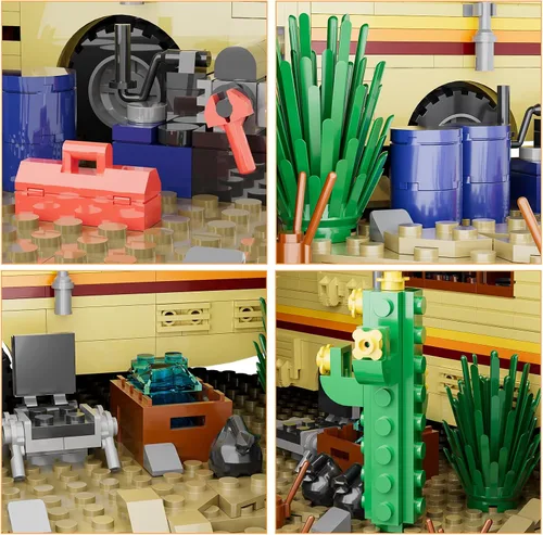 Vista 3 de Breaking RV Adventure - Juego de construcción AFOL actualizado con escena clásica, compatible con Lego para adultos, regalo para adultos y fanáticos