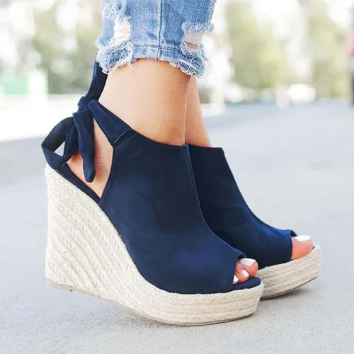 Vista 2 de Zapatos de trabajo antideslizantes para mujer y mujer, sandalias romanas con cordones para zapatos deportivos, Sandalias negras, azul oscuro, caqui