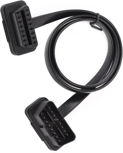 Vista 2 de Adaptador de cable OBD2, cable de extensión OBD2, cable de diagnóstico plano OBD2, cable de diagnóstico plano de 16 pines macho a hembra, adaptador