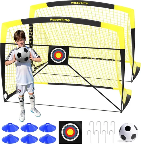 Vista 11 de Happy Jump Portable Soccer Goal 7x5 & 5x3.6 FT, Large-Frame Training Net