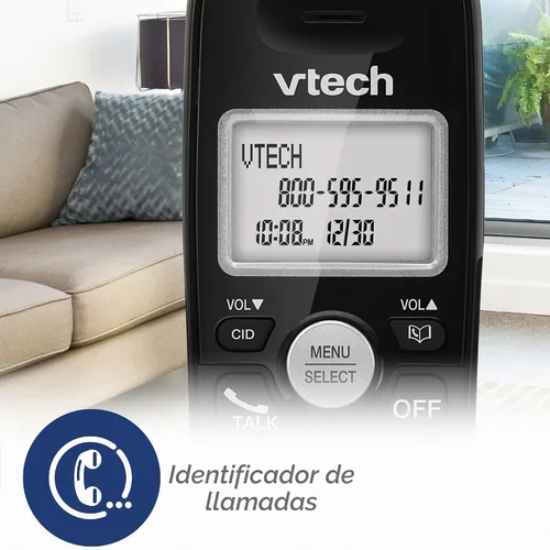 Vista 4 de VTech VG101-11 Teléfono inalámbrico con altavoz dúplex completo e identificación de llamada/llamada en espera (negro)