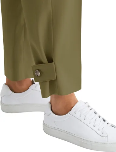 Vista 5 de Cicy Bell Pantalones de vestir de cintura alta para mujer, pierna recta, pantalones de trabajo de negocios, pantalones recortados con bolsillos