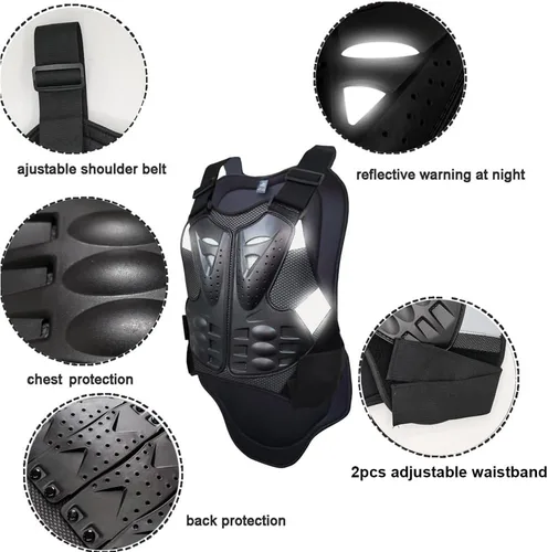 Vista 3 de Accesorios para motocicleta, coderas y rodilleras y protector de pecho, equipo de motocross para hombres y mujeres, equipo para bicicleta de tierra