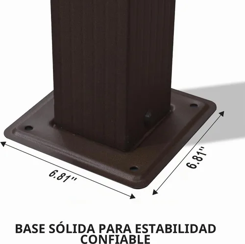 Vista 7 de PURPLE LEAF Pérgola Retráctil para Exteriores de 10' x 13' de Aluminio con Toldo de Sombra Solar DIY Patio Moderno Resistente Refugio Marrón