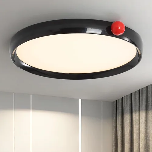 Vista 10 de Lámpara de techo LED moderna, anillo negro empotrado, lámpara de techo con control remoto, lámpara de techo acrílica para dormitorio, pasillo, isla