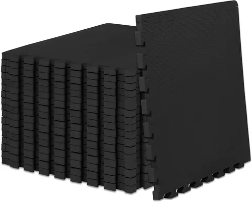 Vista 11 de ProsourceFit Alfombrilla de Ejercicio con Rompecabezas de Patrón Tejido Extra Gruesa de 1 Pulgada, Baldosas de Espuma EVA Entrelazadas para Piso