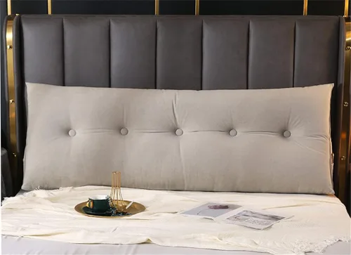 Vista 2 de Cabecera triangular grande, almohada de cuña para apoyabrazos de lectura, soporte de posicionamiento, cojín con funda extraíble, plata