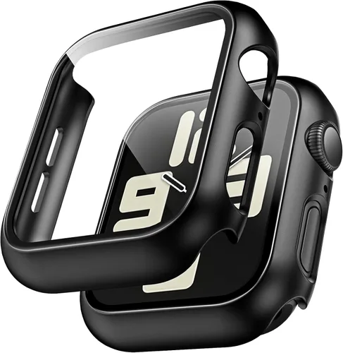 Vista 16 de TAURI - Juego de 2 carcasas rígidas para Apple Watch Series 10 (2024) 46mm, con protector de pantalla de cristal templado PC