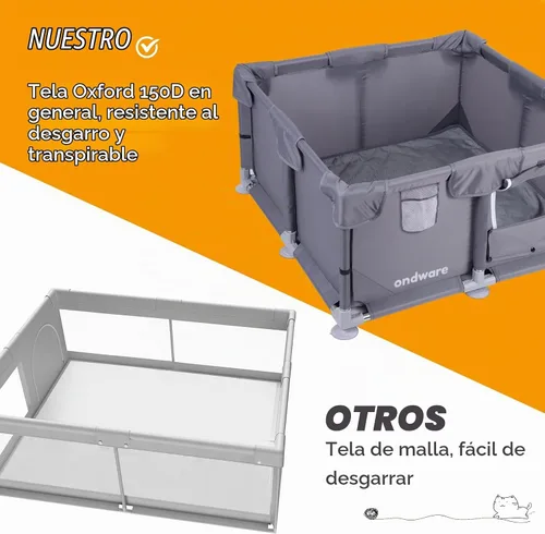 Vista 6 de Corralito para cachorros de 28 x 28 x 15 pulgadas con puerta, corral para mascotas pequeñas para interiores