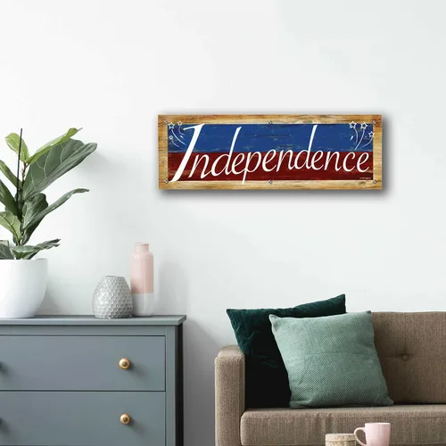 Vista 8 de Epic Art 'Independence' por Ed Wargo, arte de pared de vidrio acrílico, 36"x12