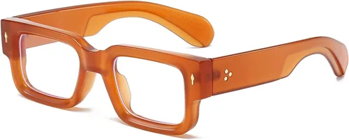 Vista 18 de PORADAY Gafas rectangulares para mujeres y hombres, lentes de luz azul, anteojos cuadrados negros