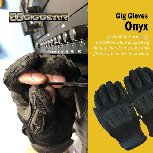 Vista 9 de GIG GEAR ONYX Heavy Duty Safety Gloves with Finger Access-Touchscreen Gloves for Utility Construction and Theater Live Events