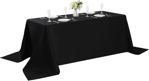 Vista 85 de Mantel rectangular de tela de poliéster lavable de 60 x 120 pulgadas, para decoración de bodas, fiestas, comedores, banquetes