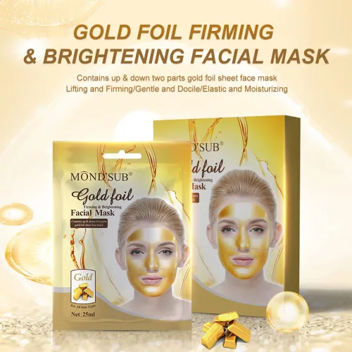 Vista 4 de MOND'SUB Mascarilla reafirmante facial de oro de 24 quilates (6 piezas) – Mascarilla facial antienvejecimiento, iluminadora, hidratante, hidratante