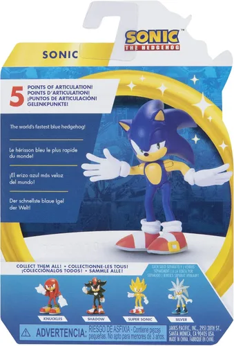 Vista 6 de Sonic The Hedgehog Figura de acción de 2.5 pulgadas, juguete coleccionable de Sonic moderno