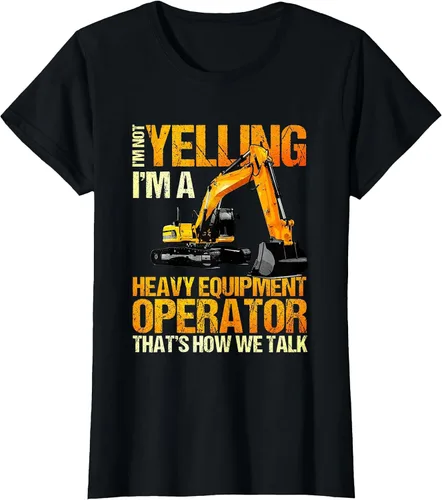 Vista 25 de Camiseta de la retroexcavadora de la construcción del operador del equipo pesado Asphalt Grey