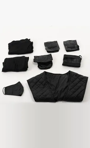 Vista 9 de Miccostumes Disfraz de Halloween Shotokan Ninja Black Fighter para hombre