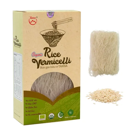 Vista 3 de TANISA Combo orgánico que incluye envoltura de papel de arroz (12 onzas), fideos de fideos de arroz (7 onzas)