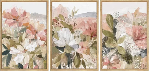 Vista 102 de MUDECOR Lienzo enmarcado para pared, juego de arte de acuarela pastel, bosque de pinos, naturaleza silvestre, ilustraciones modernas, decorativas